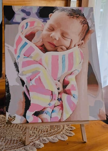 Customer photo review of Custom Paint By Numbers - Personalized Portraits Art