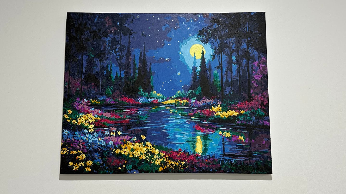 Customer photo review of Starry night garden | Paint by Number
