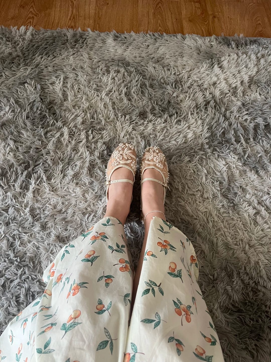 Customer photo review of Christine Beaded Mesh Ballet Flats