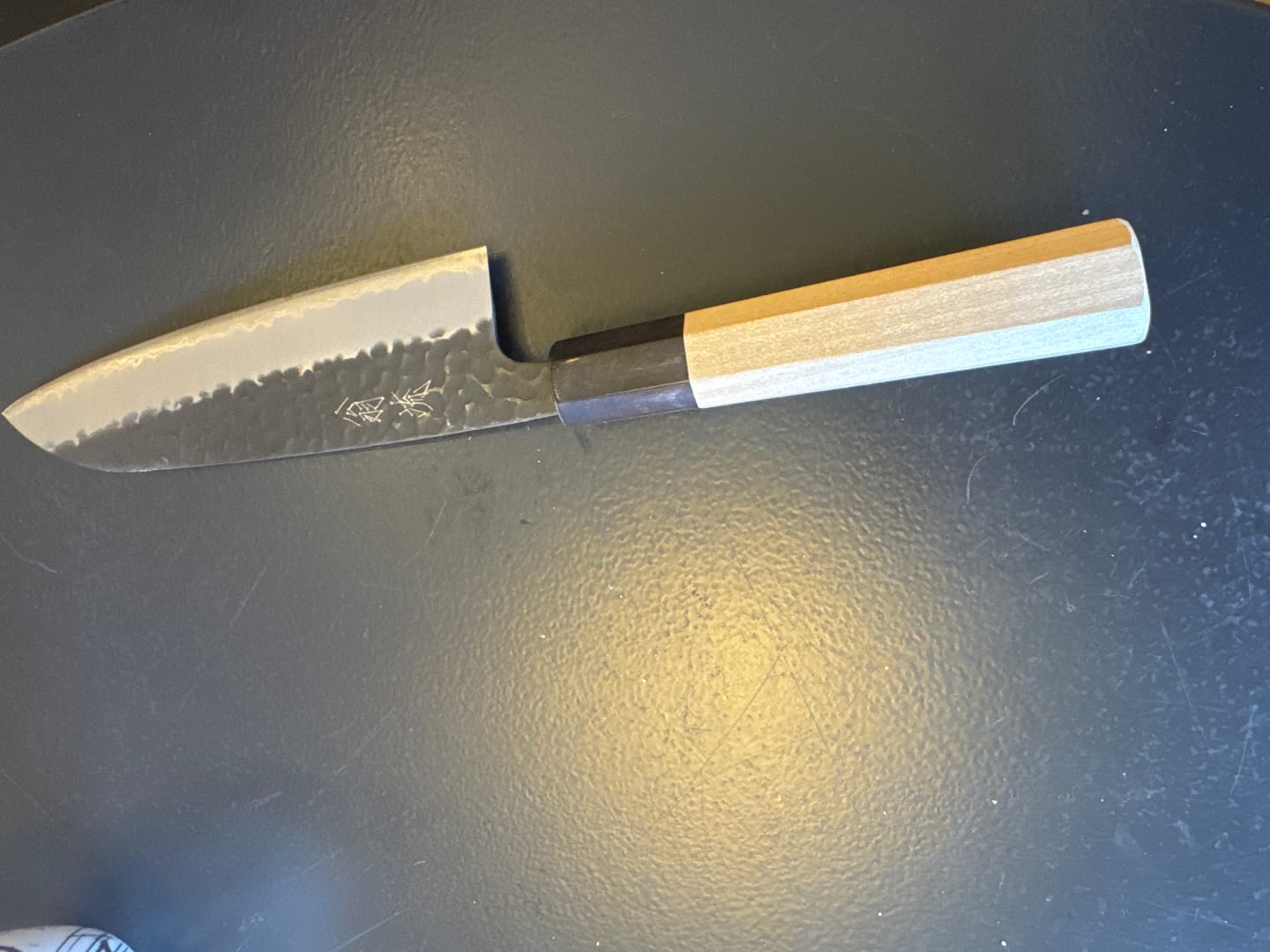 Customer photo review of OUL Aogami Super Kurouchi Tsuchime Santoku 165 mm