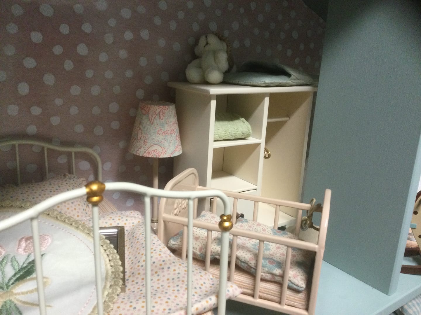 Customer photo review of Wooden Wardrobe with 3 Hangers – 1:12 Scale Dollhouse Furniture