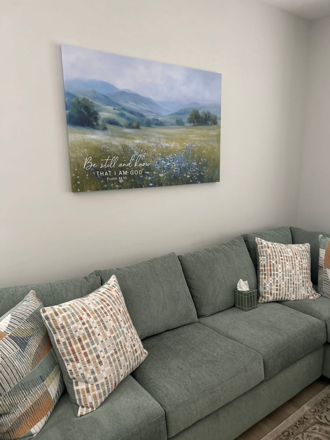 Customer photo review of Be Still And Know That I Am God Psalm 46:10 Wall Art Canvas Print