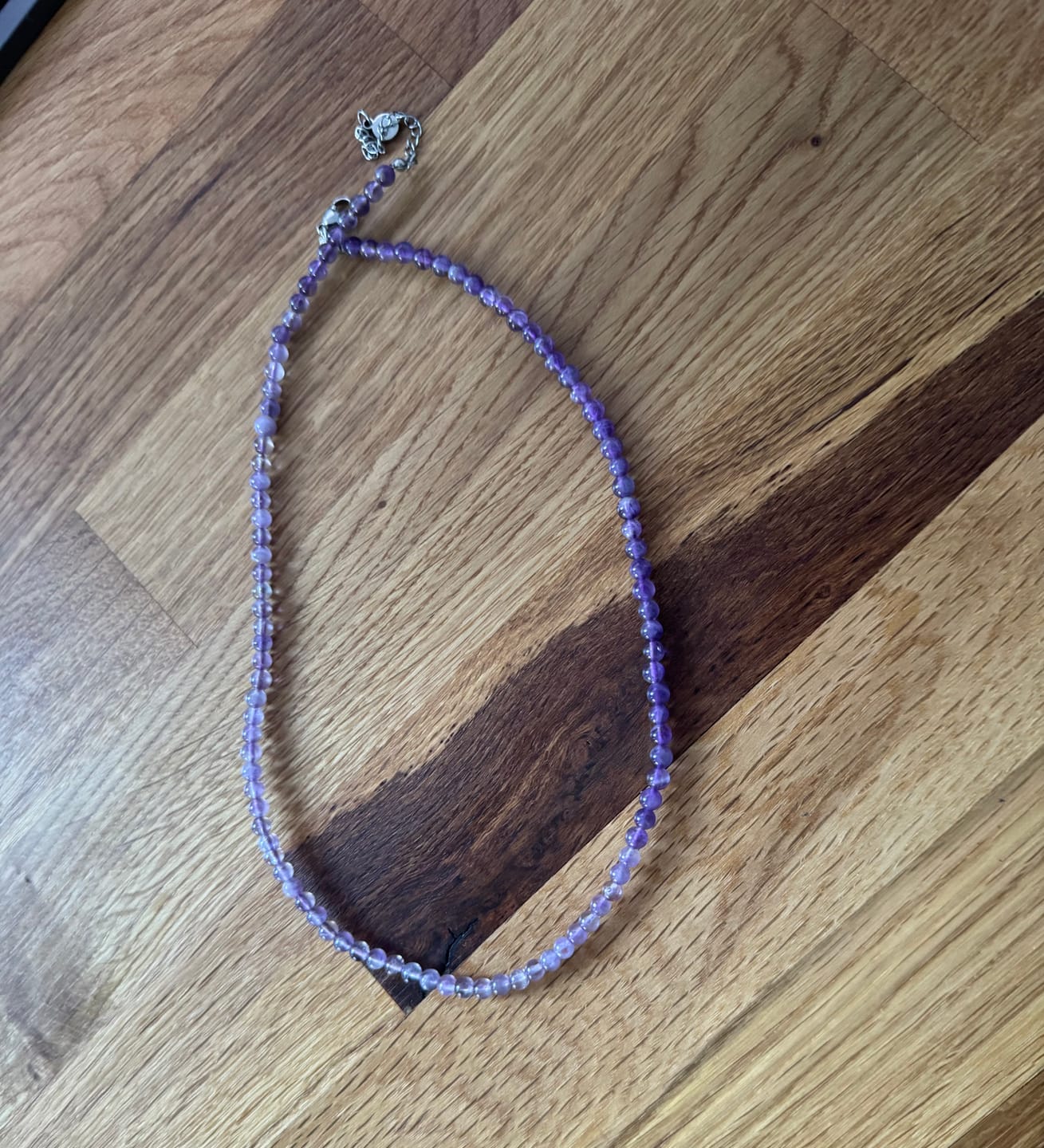 Customer photo review of Amethyst Beaded Necklace Mini