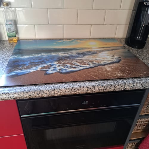 Customer photo review of Inductiebeschermer - Zee & Strand - Vloeiend - Gouden Uurgolven