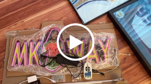 Customer video review of MK WAY - Premium Neon Artwork