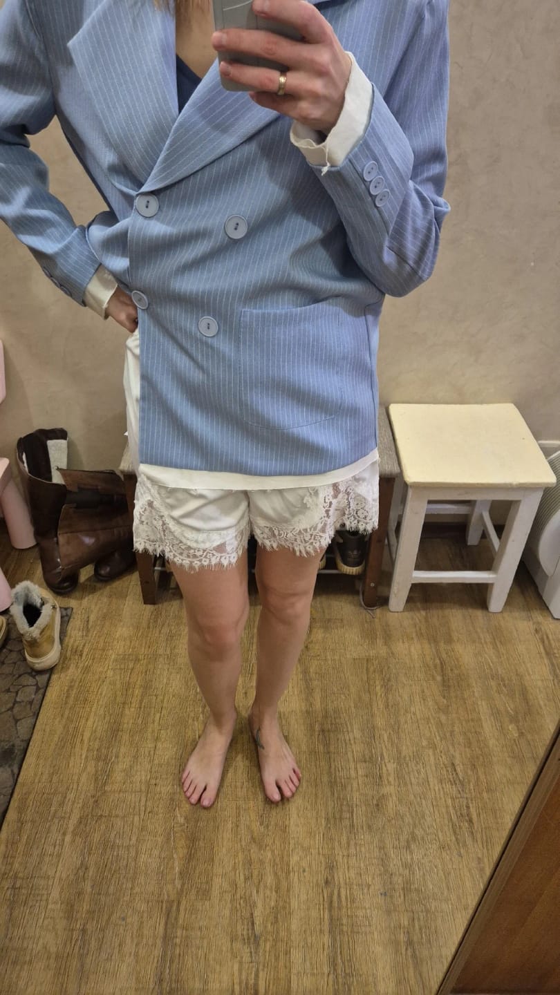 Customer photo review of Danica Satin Silk Lace Shorts