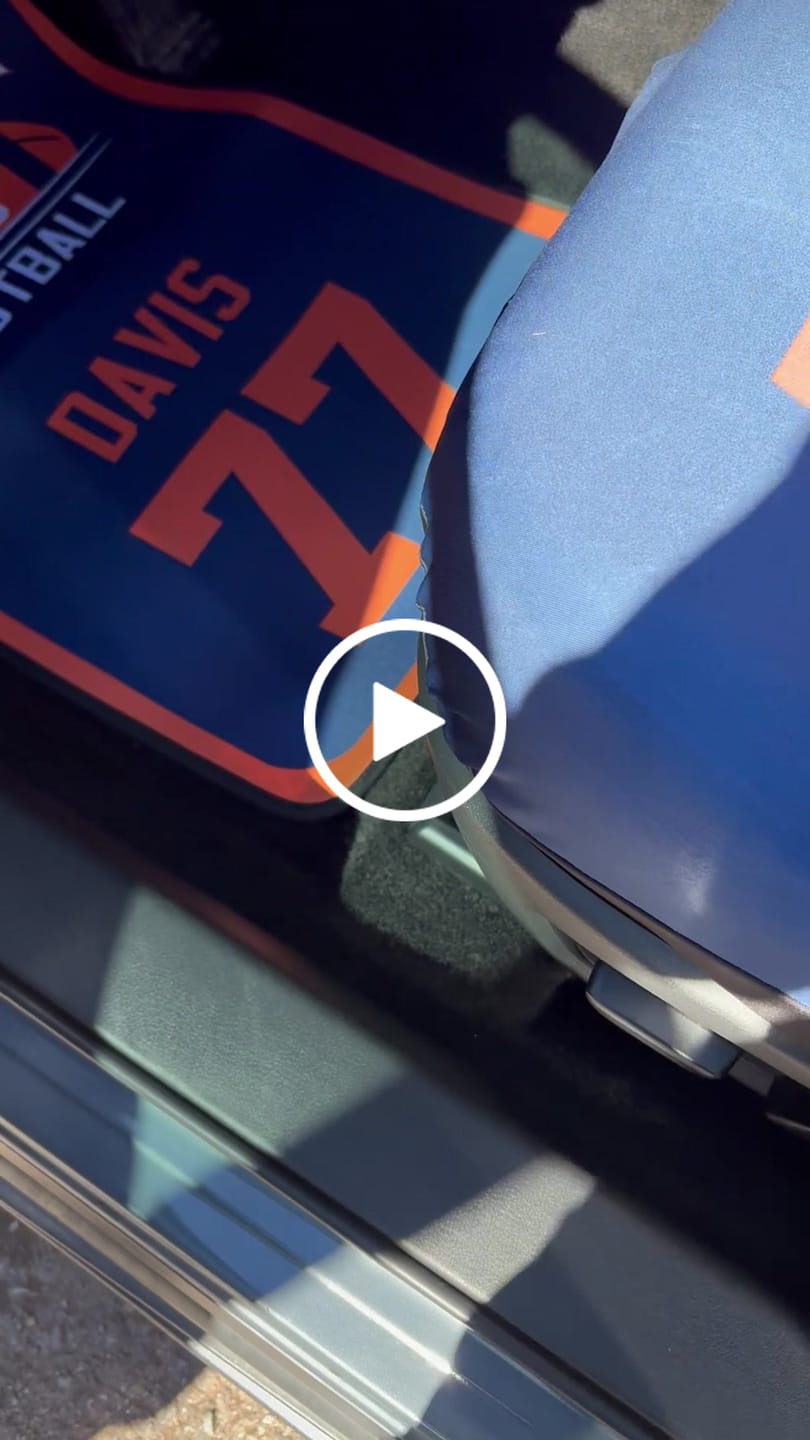 Customer video review of Denver Broncos Car Back Seat Covers Sporty Team Collection