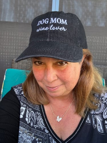 Customer photo review of Dog Mom Wine Lover Hat