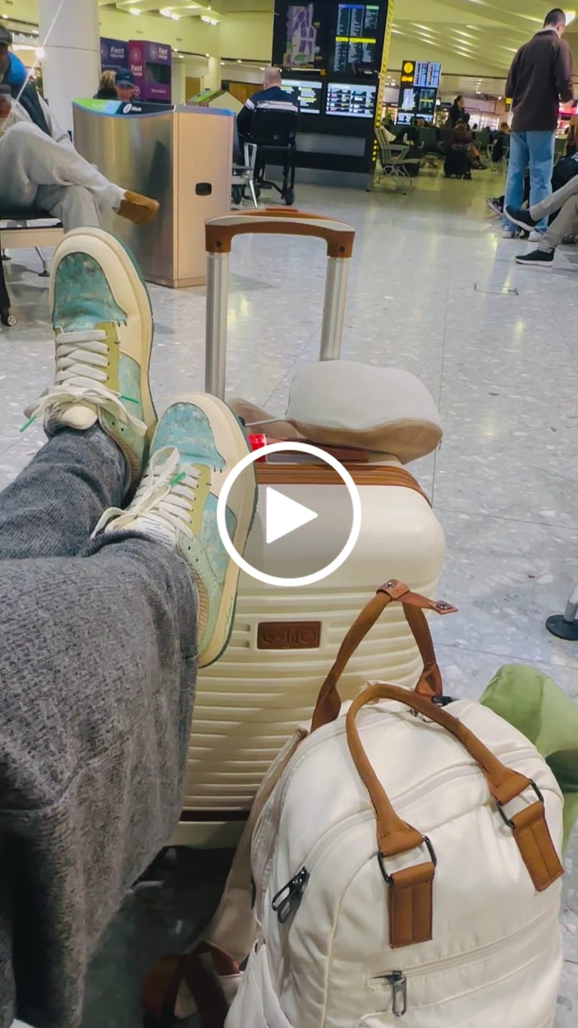 Customer video review of Van Gogh Almond Blossoms inspired sneakers