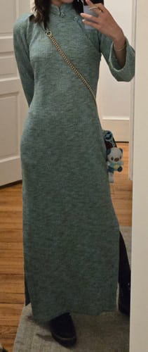 Customer photo review of Ling Nan 岭南 Southern Ridge 1930s Knit Long Sleeve Winter Qipao