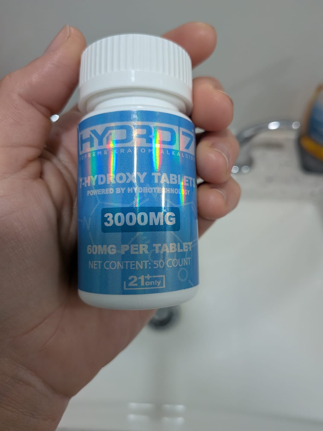 Customer photo review of 7-Hydroxy Tablets - 60MG (50 Count) 3000MG