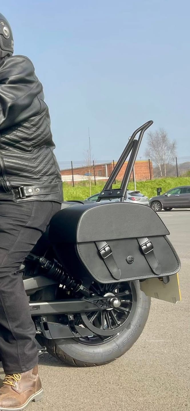 Customer photo review of Iron Born Blade 25" Sissy Bar with Foldable Luggage Rack for Indian Sport Scout Matte Black