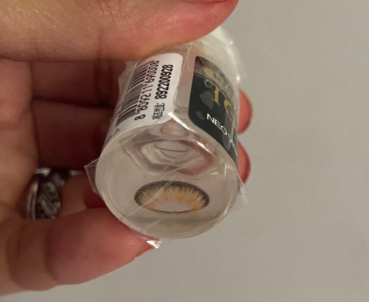 Customer photo review of NEO Toric Colored Contacts Shimmer Brown 6 months disposable (1 Lens)