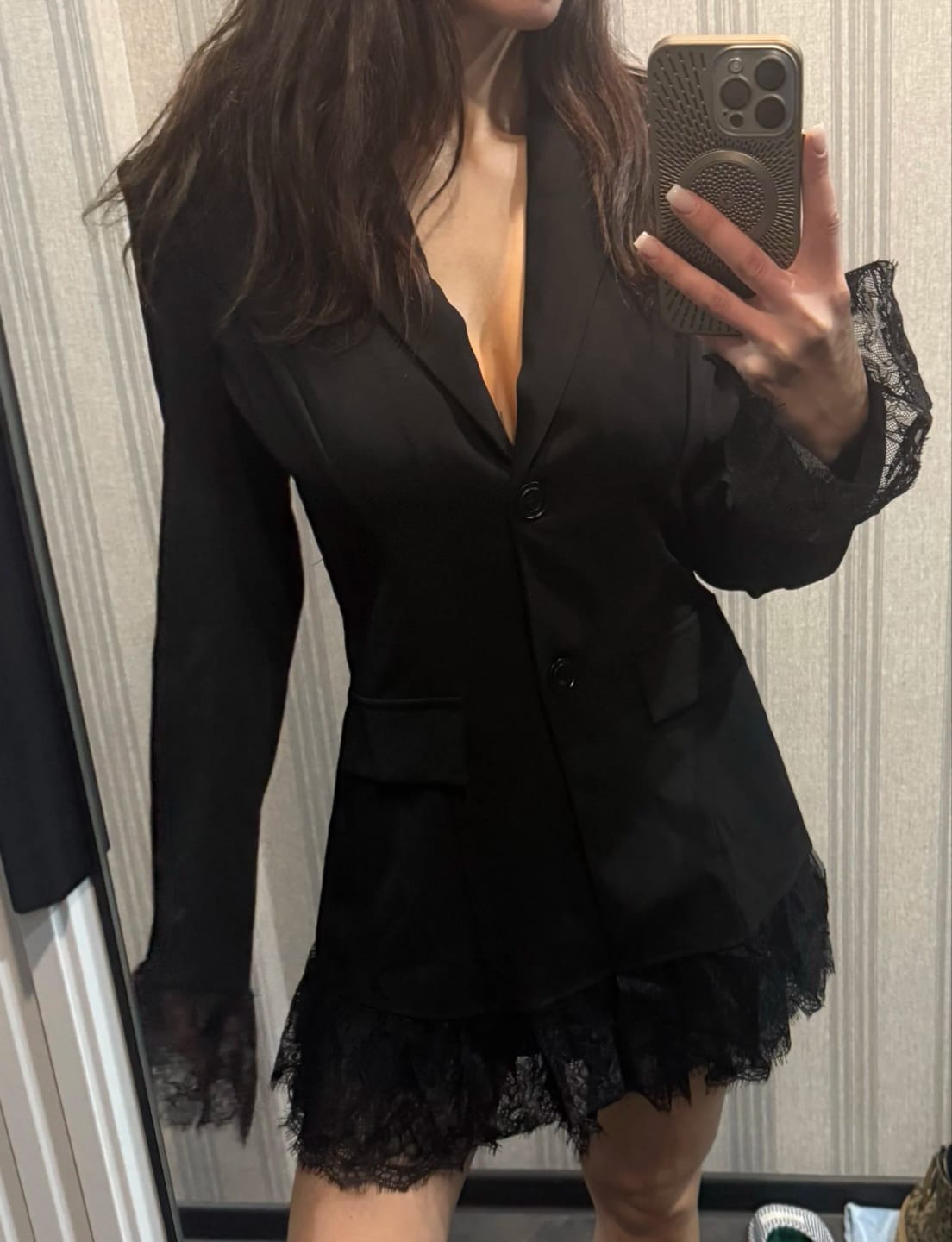 Customer photo review of Stephanie Blazer with Lace Details