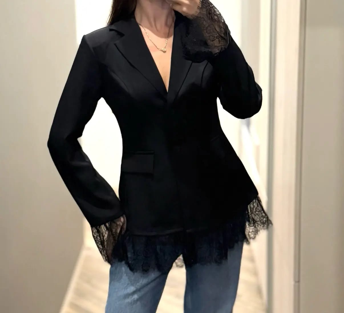 Customer photo review of Stephanie Blazer with Lace Details