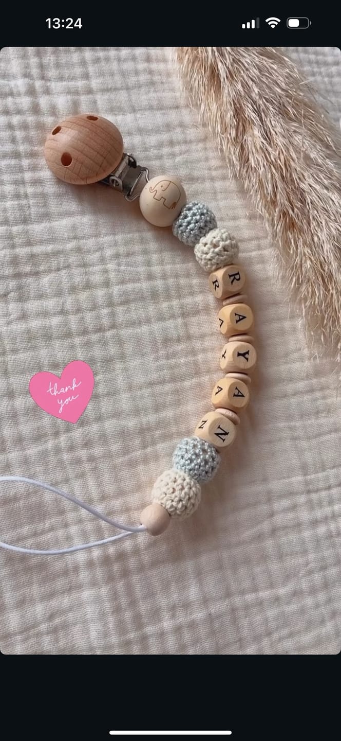 Customer photo review of Schnullerkette "Minzblättchen 2.0"