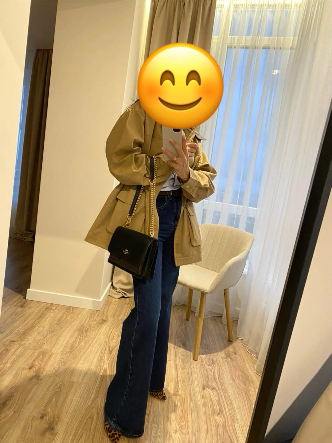 Customer photo review of Caroline Pocket Short Trench Coat