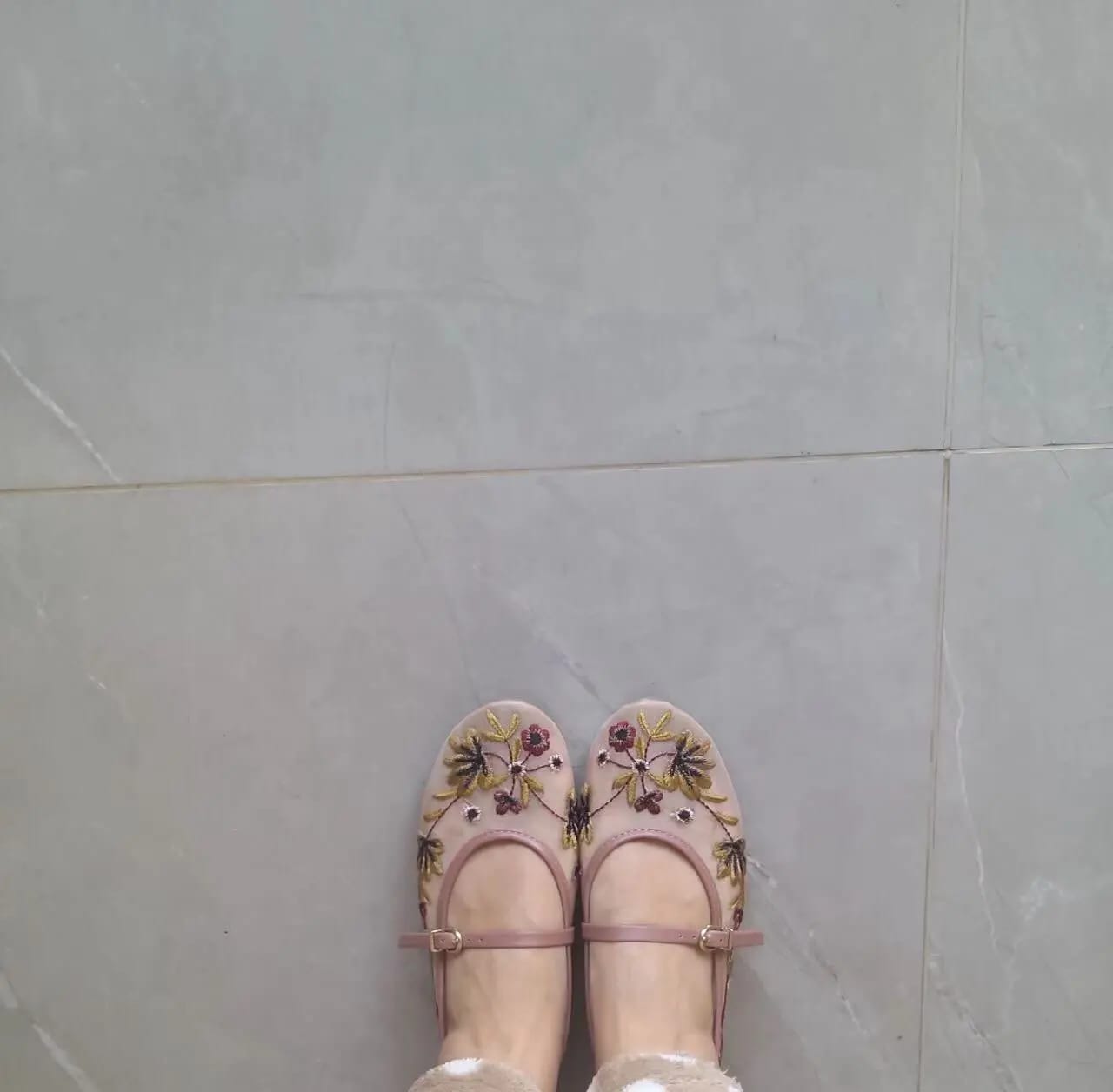 Customer photo review of Mia Embroidered Ballet Flats