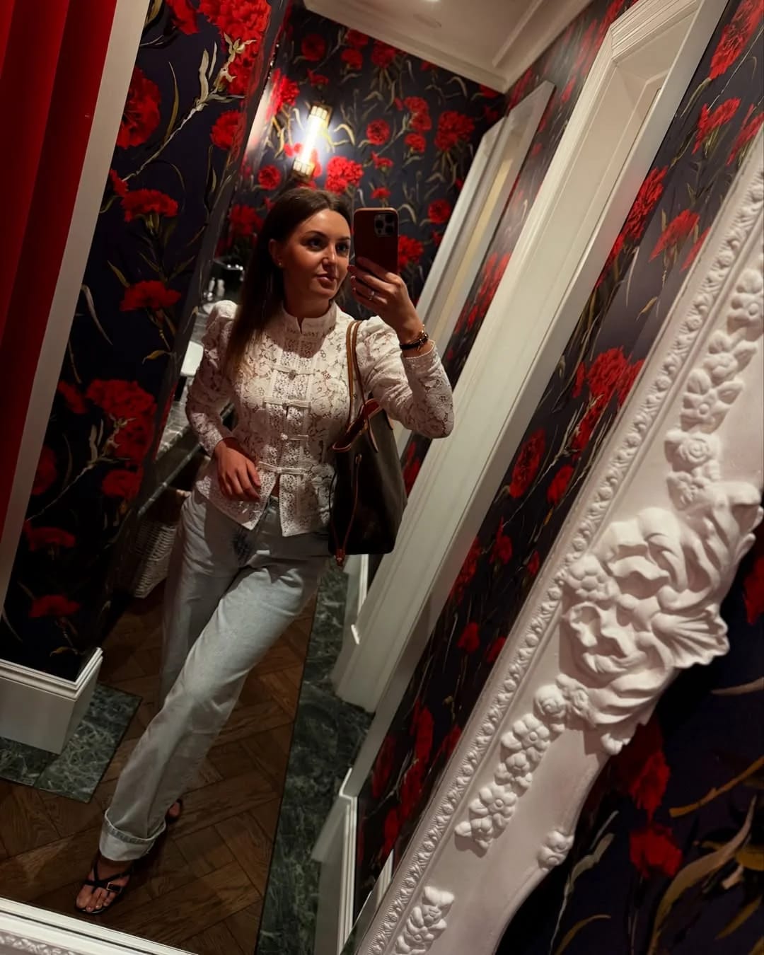 Customer photo review of Karina Puff Sleeve Lace Blouse