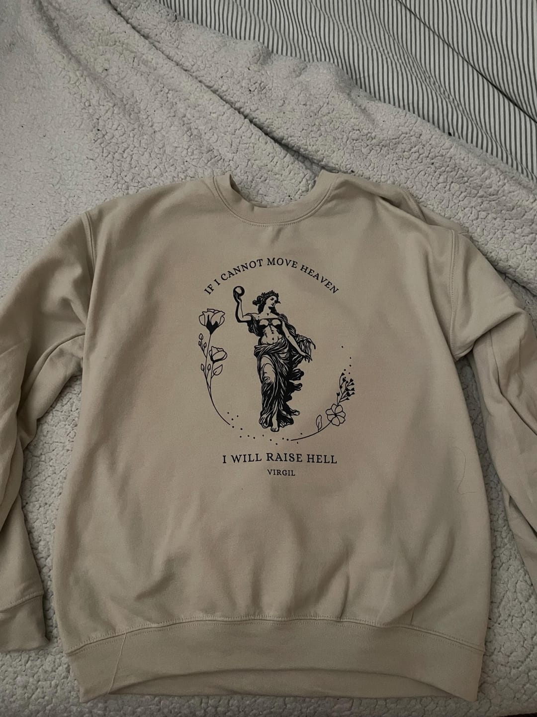 Customer photo review of Hades and Persephone Sweatshirt | Virgil Quote Dark Academia Shirt