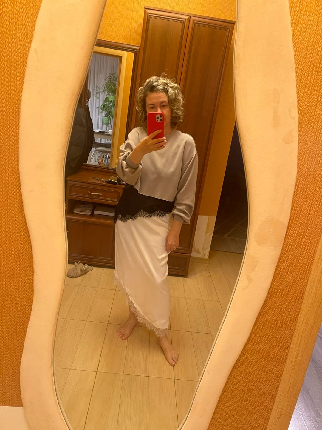 Customer photo review of Connie Asymmetric Midi Skirt