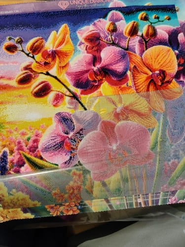 Customer photo review of 5D Diamond Painting – Orchideenfeuer im Abendlicht