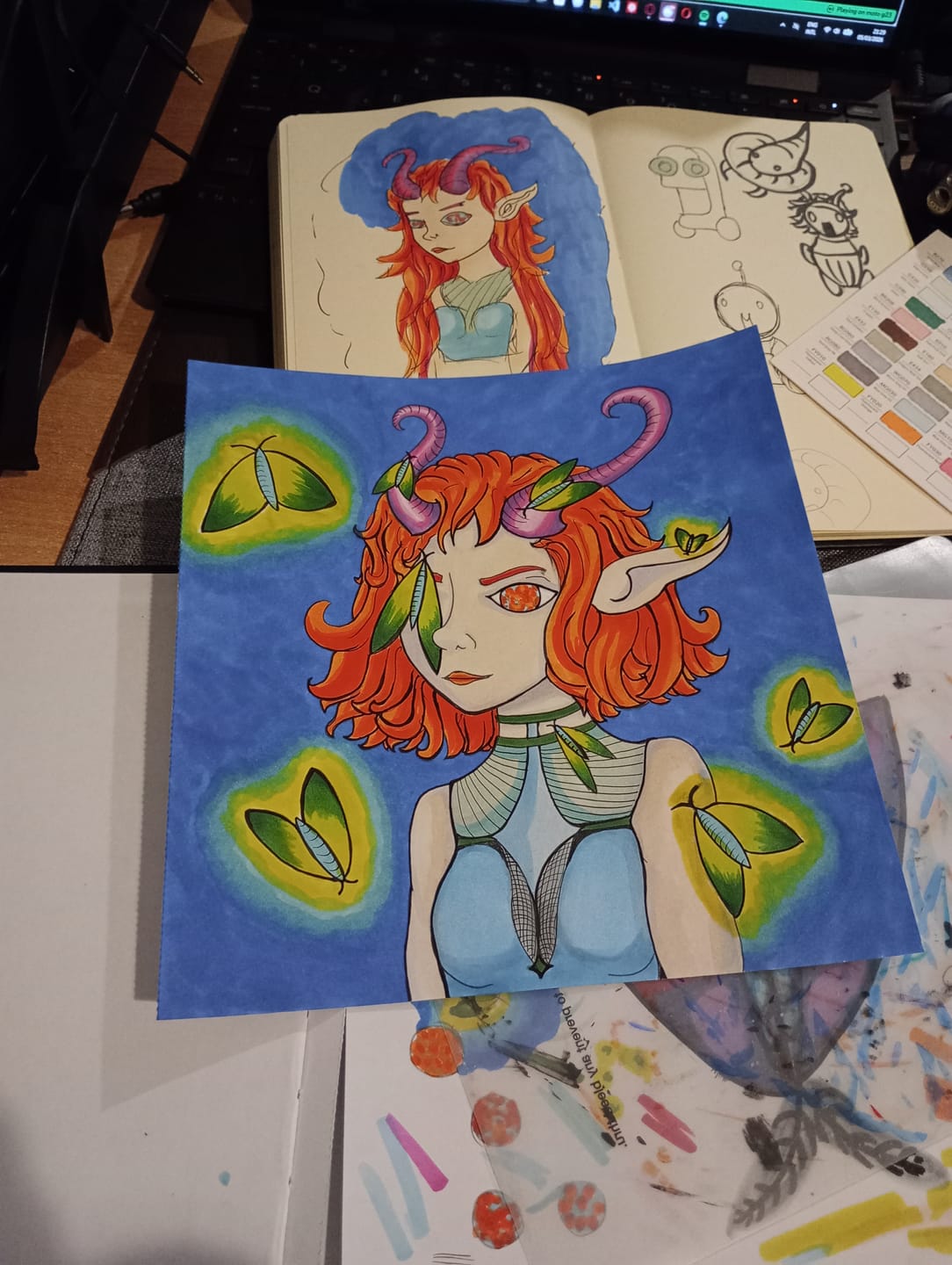 Customer photo review of Ohuhu Bleedproof Double-Sided Marker Pad with PU Cover