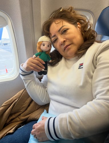 Customer photo review of Dolly® Personalized Crochet Doll with Photo Card