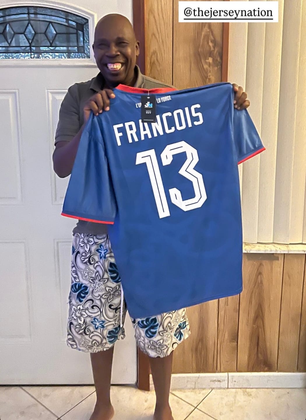 Customer photo review of Haiti Custom Heritage Football Jersey
