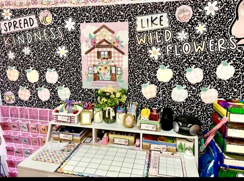 Customer photo review of Spread Kindness Like Wildflowers Pastel Classroom Door Decor | Pretty in Pastel