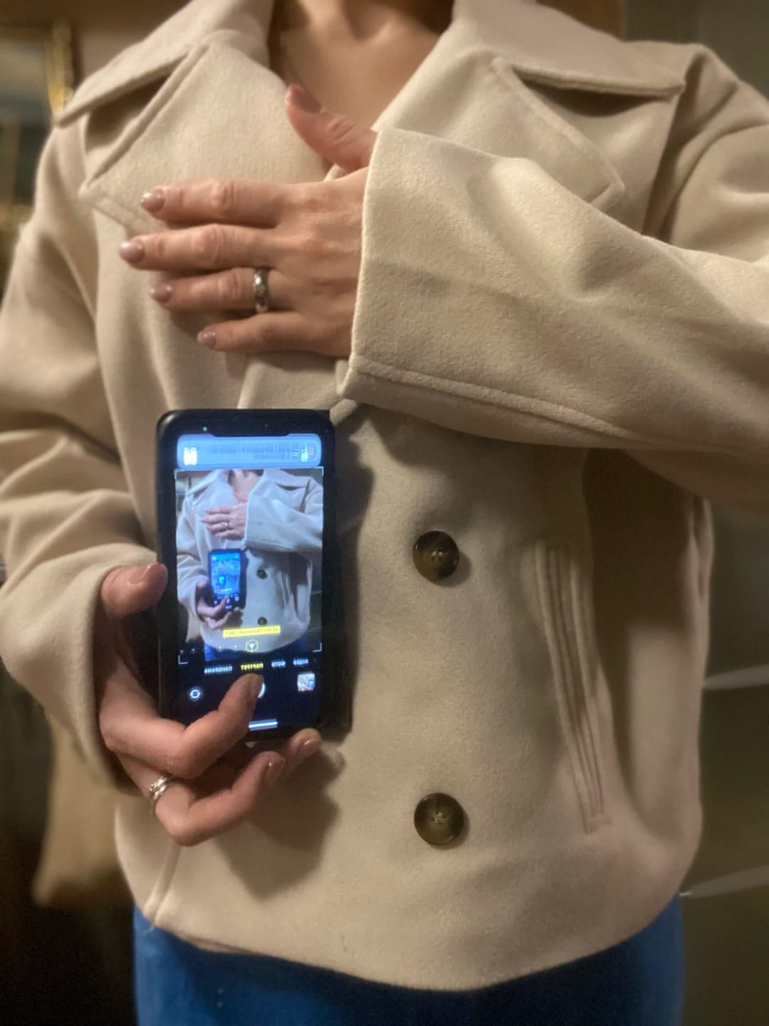 Customer photo review of Vannie Short Double-Breasted Coat