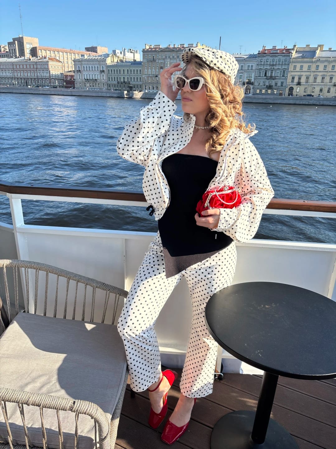 Customer photo review of Donna Polka Dot Co-Ord Set