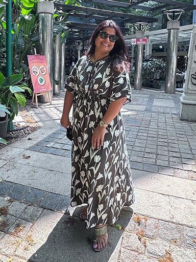 Customer photo review of Elara Maxi Dress