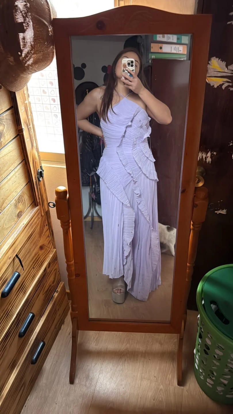 Customer photo review of Kris Halter Strap Ruffled Tule Dress