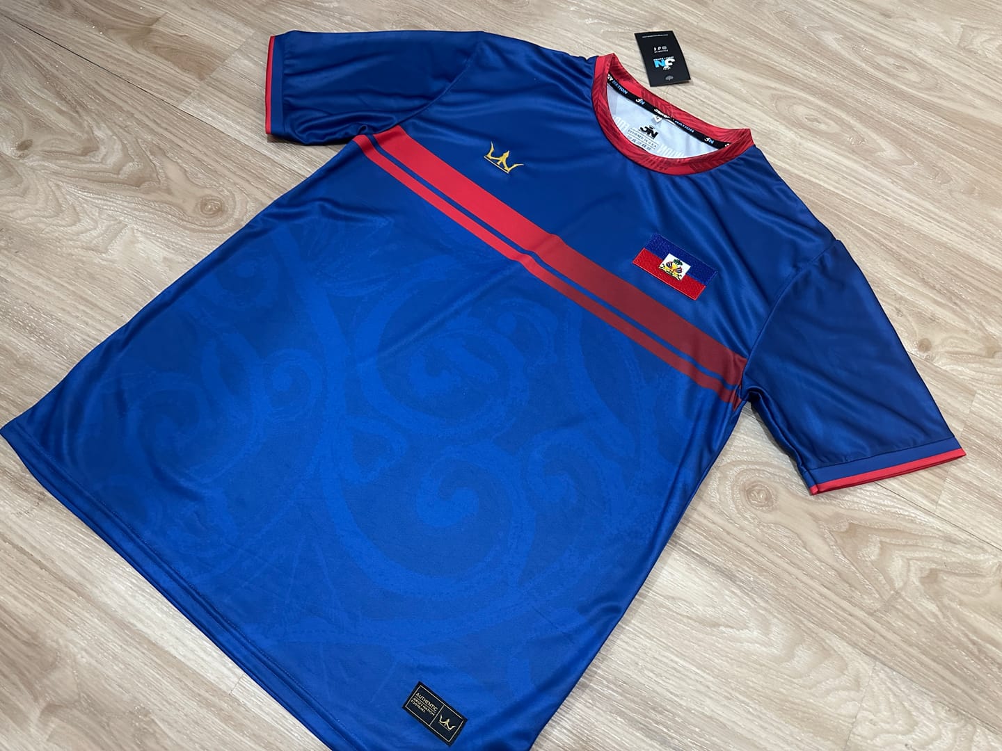 Customer photo review of Haiti Custom Heritage Football Jersey