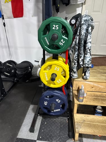 Customer photo review of Ez-grip Color Rubber Coated Olympic Weight Plates