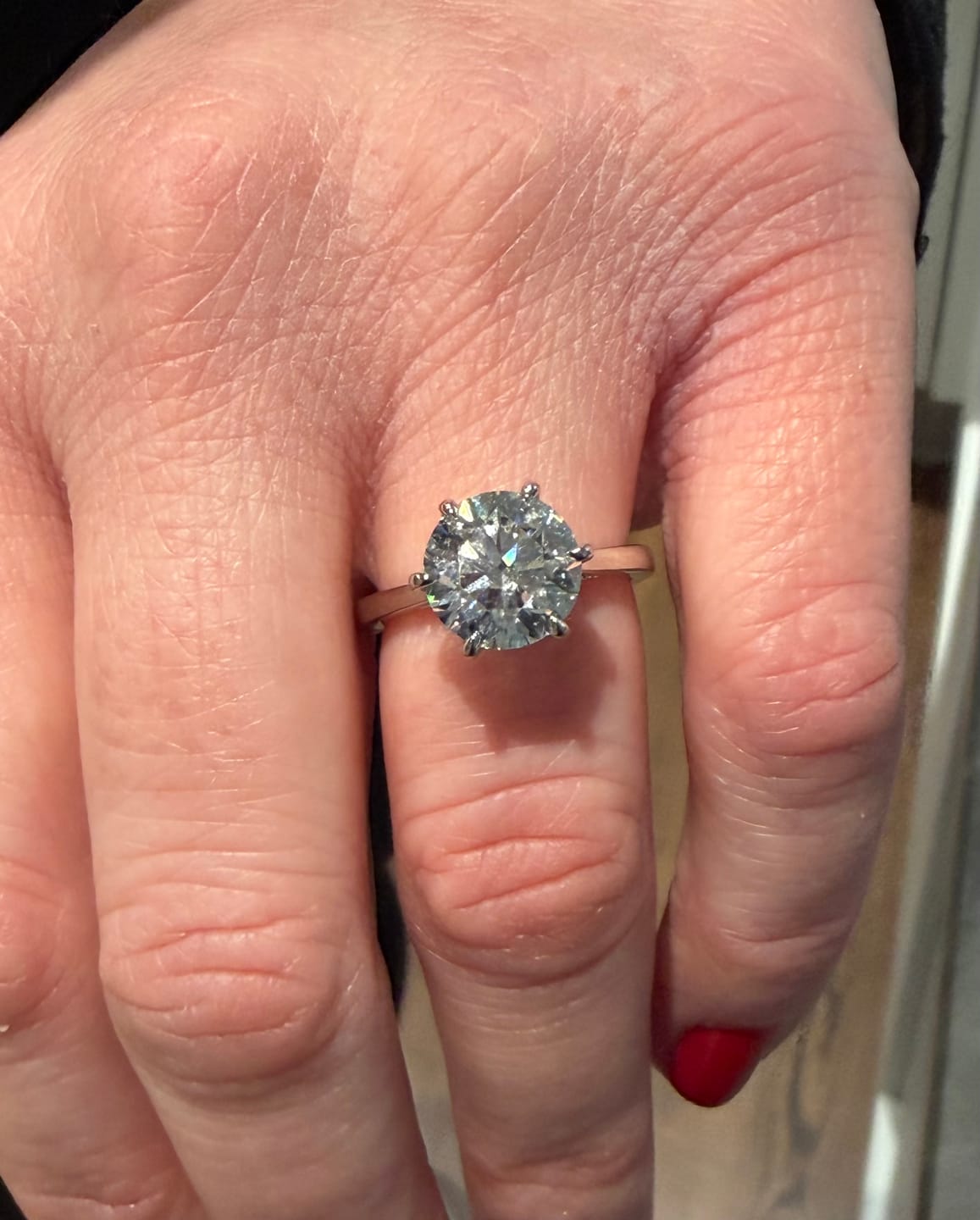 Customer photo review of Versa 3Ct Solitaire Lab Grown Diamond Ring
