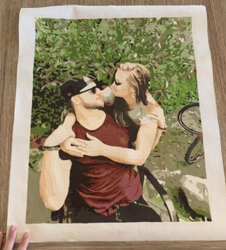 Customer photo review of Custom Paint By Numbers - Personalized Portraits Art