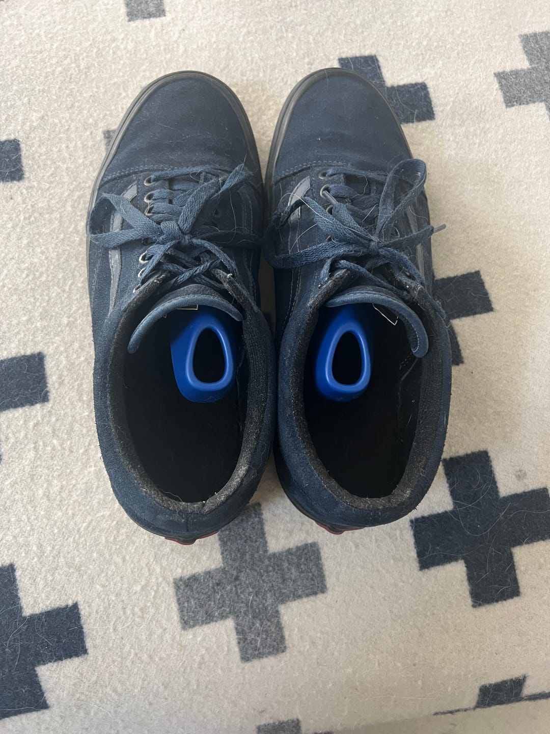 Customer photo review of Fresh Flow Shoe Trees - Extend the Life of Sneakers, Shoes & Boots - Red & Blue