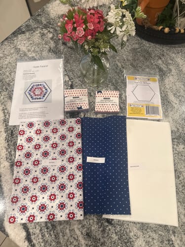 Customer photo review of Star Spangled Hexie Topper Kit - White Backing