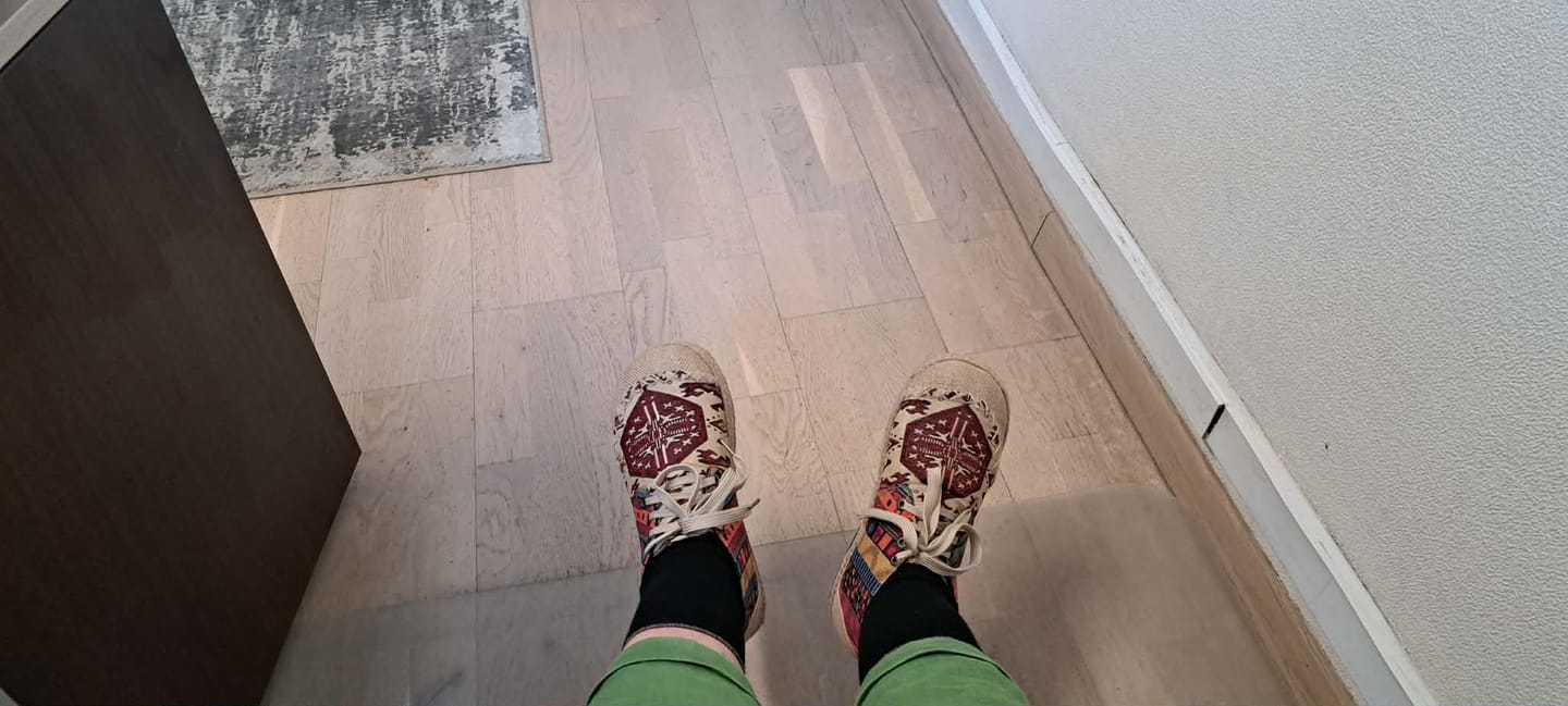 Customer photo review of Women Ethnic Spliced Linen Embroidery Shoes