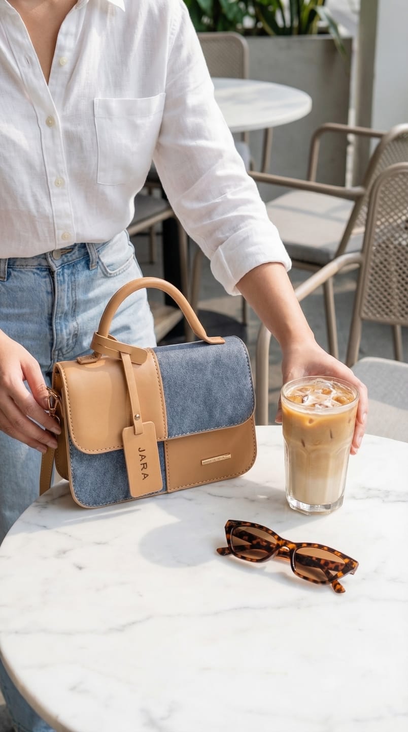 Customer photo review of Malta Color-block handbag