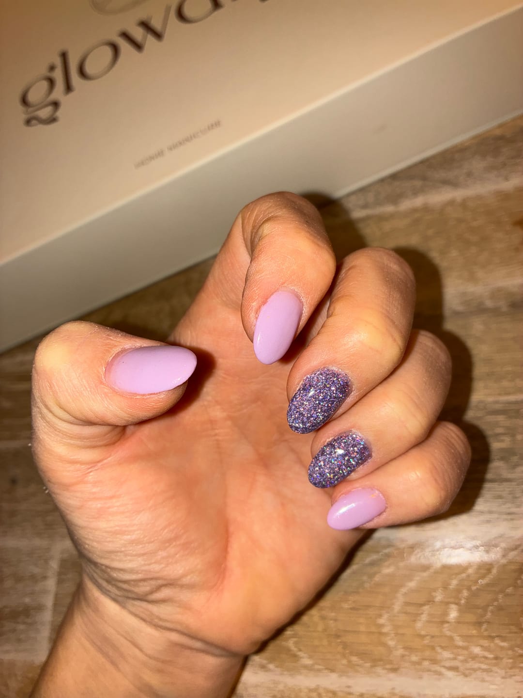 Customer photo review of Soft Lila Dipping Powder