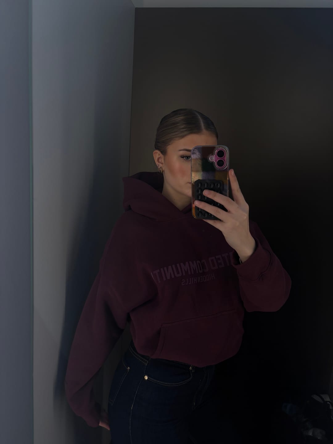 Customer photo review of BASICS HOODIE DARK PLUM