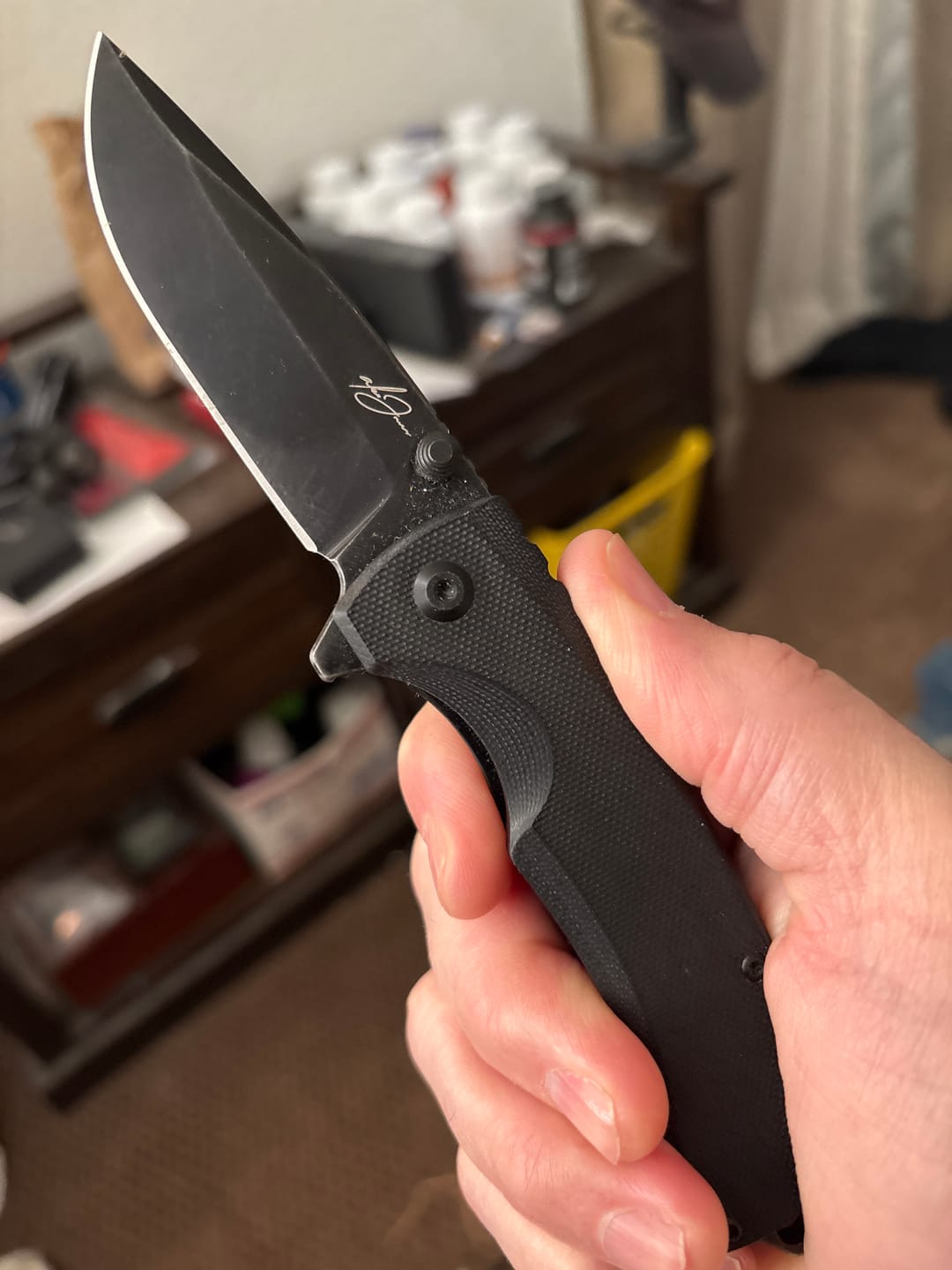 Customer photo review of Alex Jones Phantom Folding Knife