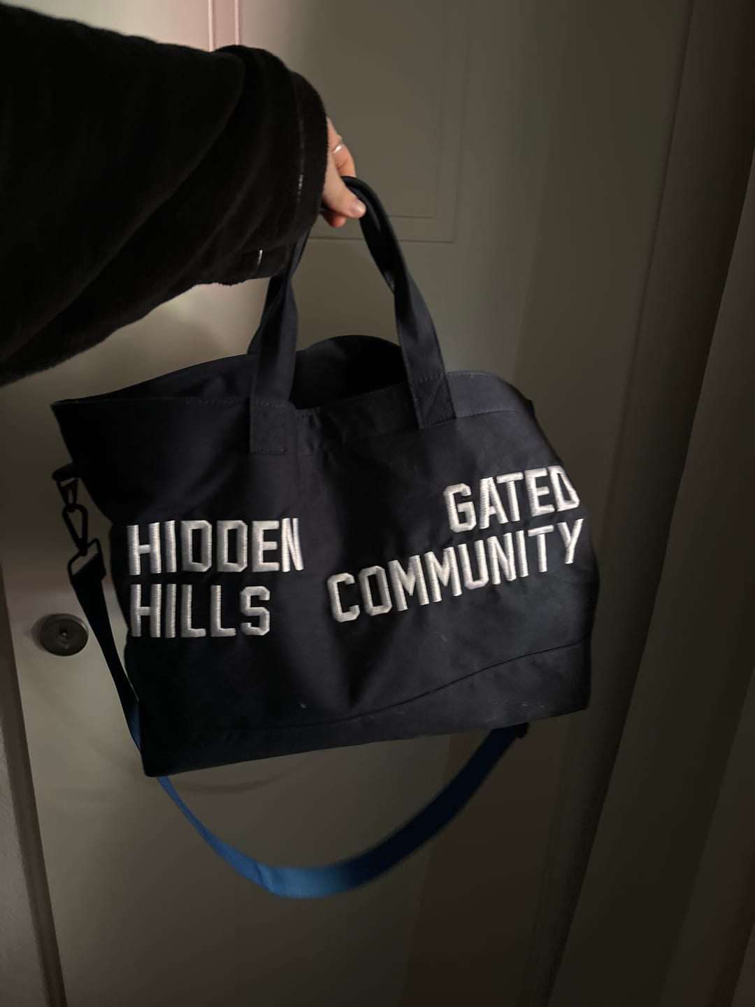 Customer photo review of GATED COMMUNITY CANVAS SHOPPER BAG