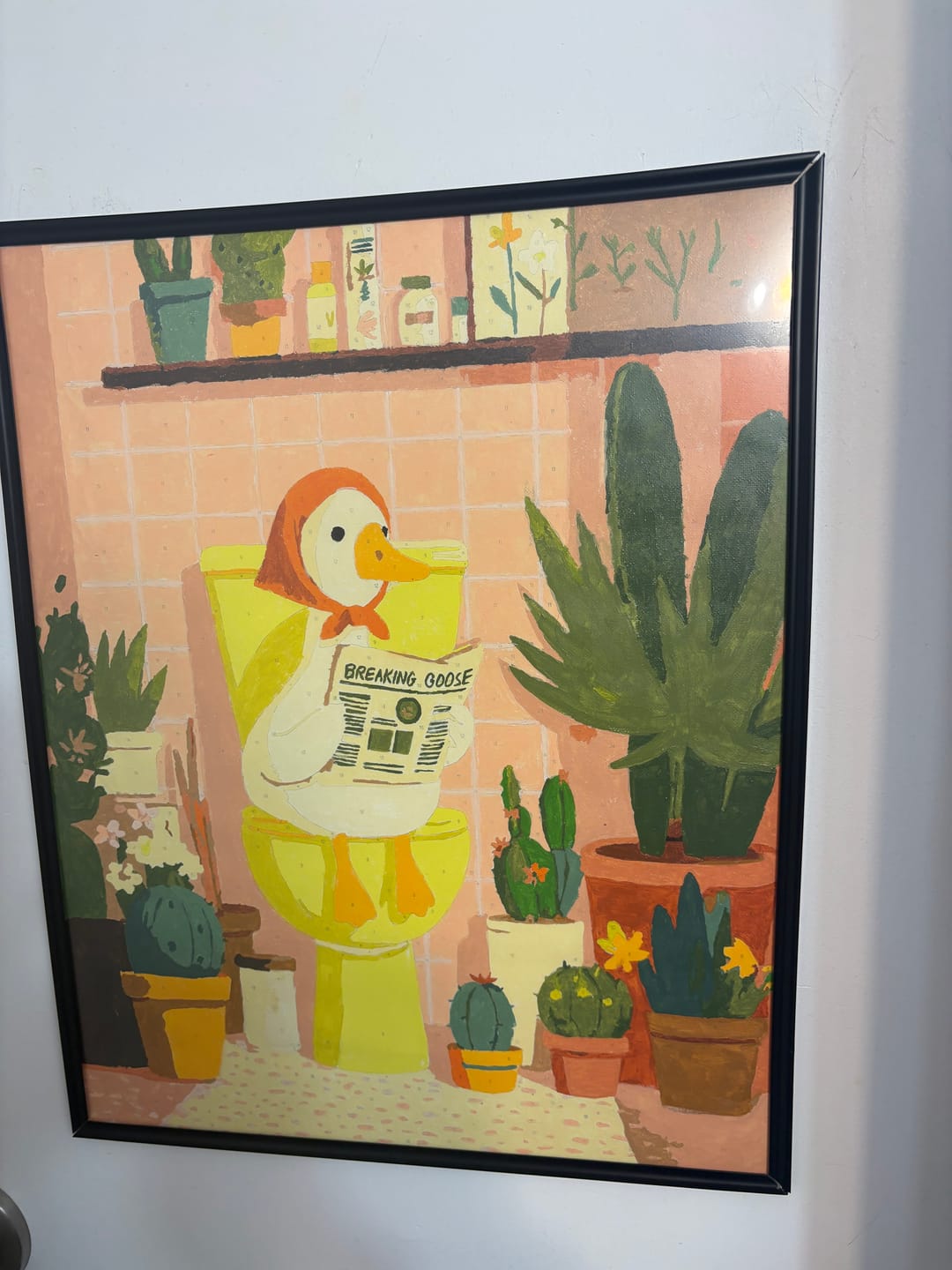 Customer photo review of The White Goose on the Toilet | Paint by Number