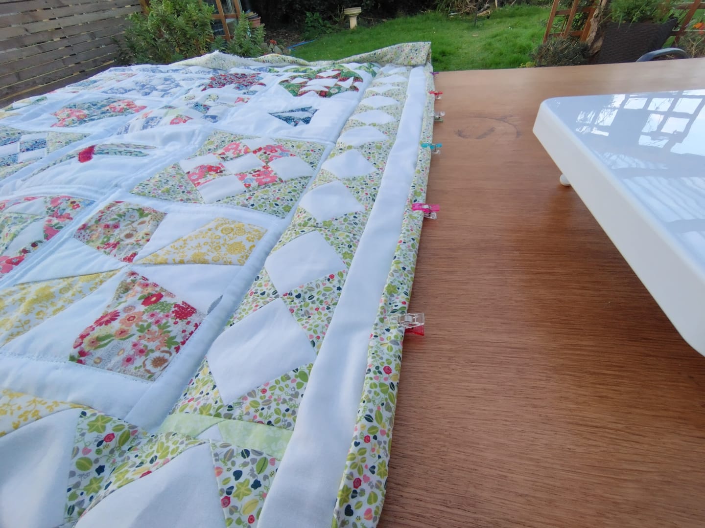 Customer photo review of Small Floral Land on White Pima Cotton Lawn Fabric