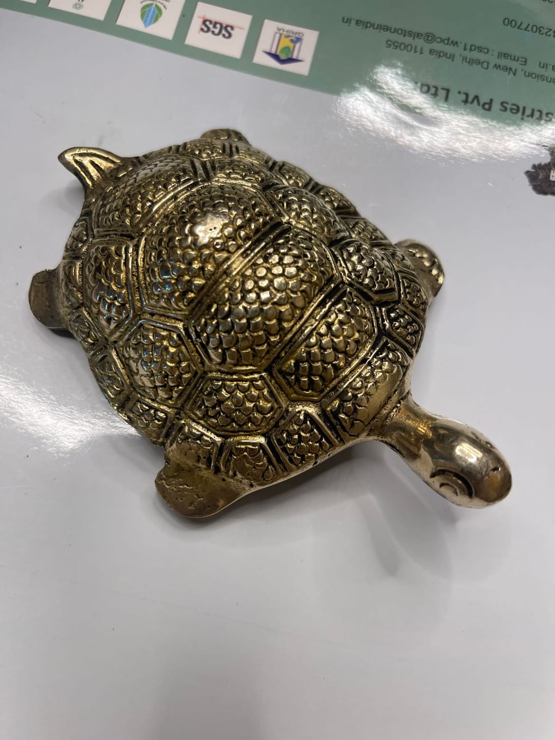 Customer photo review of Brass Tortoise Idol Vastu Remedy for Wealth, Health and Longevity for Home, Office and North Direction Placement | 10 cm x 6.5 cm | 250 gm