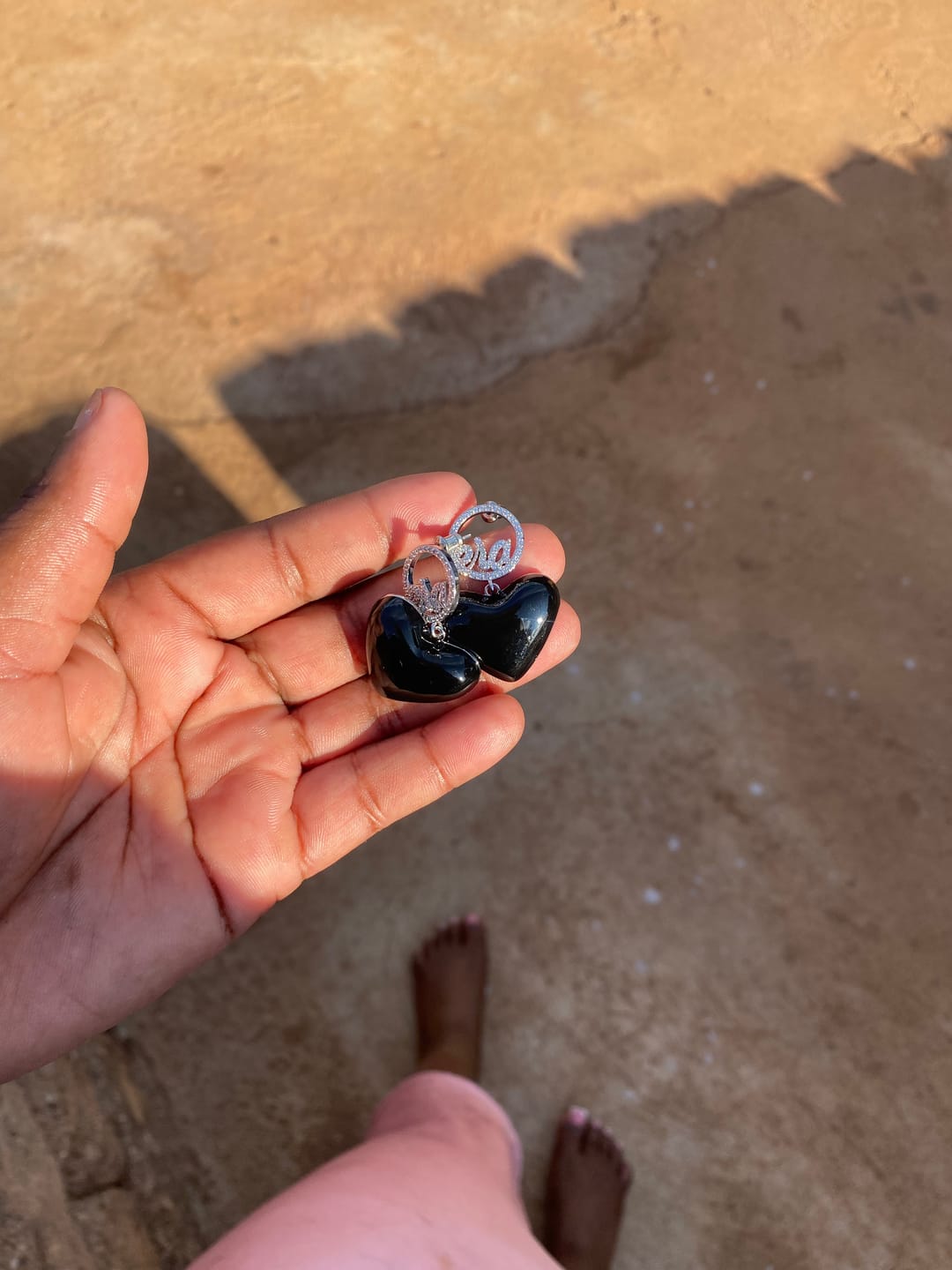 Customer photo review of Black Era Adore Silver Earrings